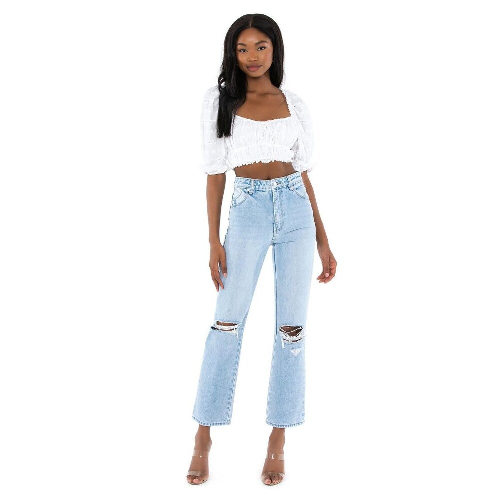 Rolla's Original Straight High Rise Jeans in Sunbleach Worn 28 Womens Denim Pant